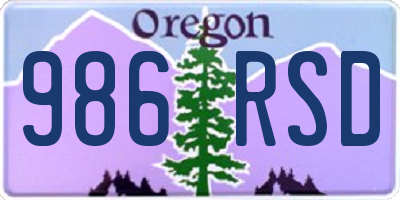 OR license plate 986RSD