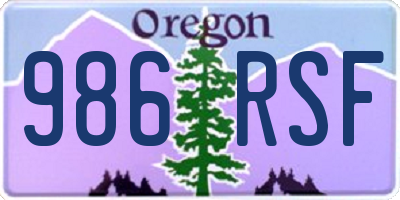 OR license plate 986RSF