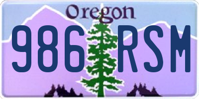 OR license plate 986RSM