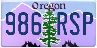 OR license plate 986RSP