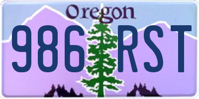 OR license plate 986RST
