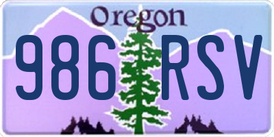 OR license plate 986RSV
