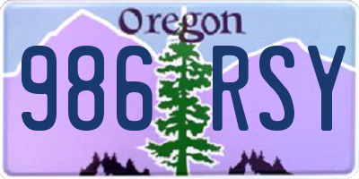 OR license plate 986RSY
