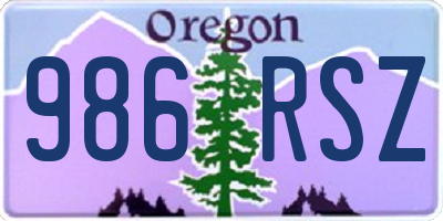 OR license plate 986RSZ