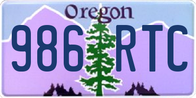OR license plate 986RTC
