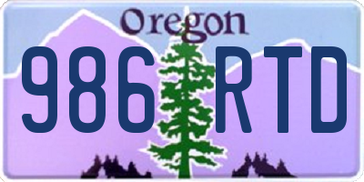 OR license plate 986RTD
