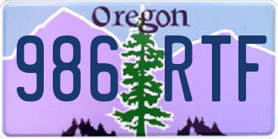 OR license plate 986RTF