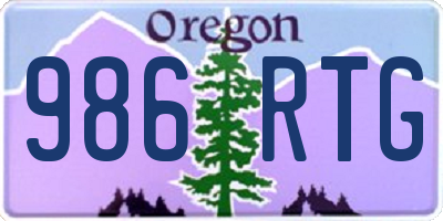 OR license plate 986RTG