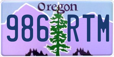 OR license plate 986RTM