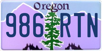 OR license plate 986RTN