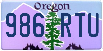 OR license plate 986RTU