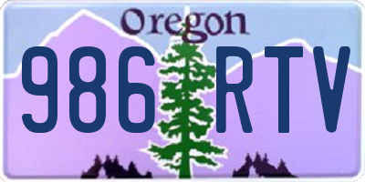 OR license plate 986RTV