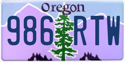OR license plate 986RTW