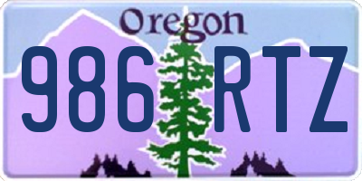 OR license plate 986RTZ