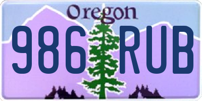 OR license plate 986RUB