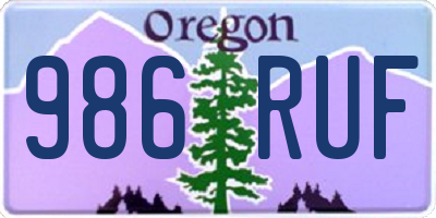 OR license plate 986RUF