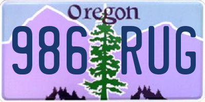 OR license plate 986RUG