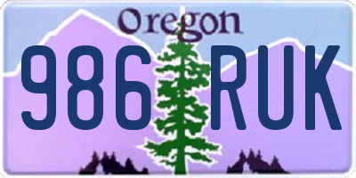 OR license plate 986RUK
