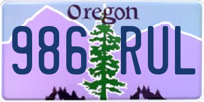 OR license plate 986RUL