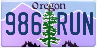 OR license plate 986RUN