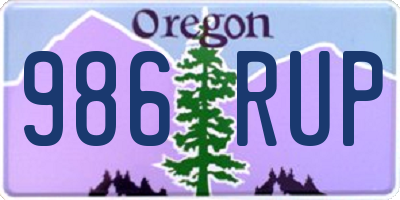 OR license plate 986RUP