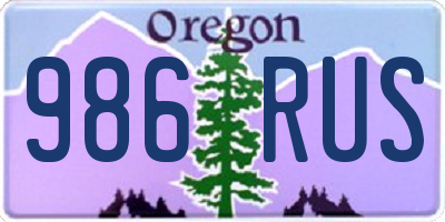 OR license plate 986RUS