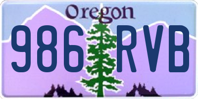 OR license plate 986RVB