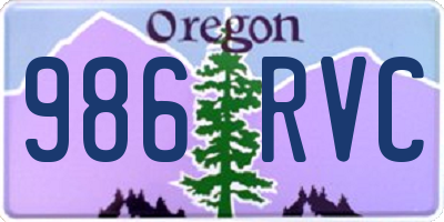 OR license plate 986RVC