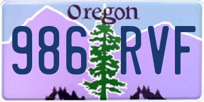 OR license plate 986RVF
