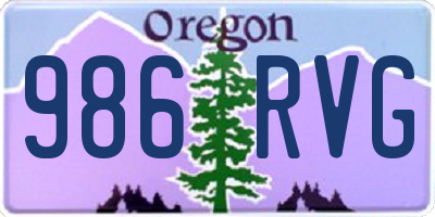 OR license plate 986RVG
