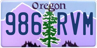 OR license plate 986RVM