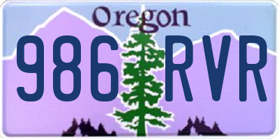 OR license plate 986RVR