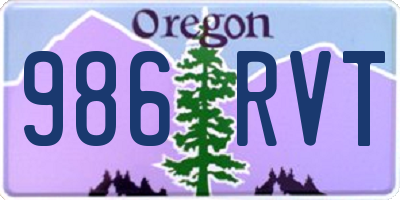 OR license plate 986RVT