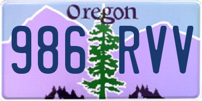 OR license plate 986RVV