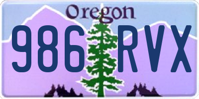 OR license plate 986RVX