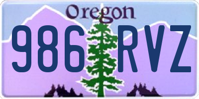 OR license plate 986RVZ