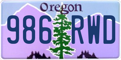 OR license plate 986RWD