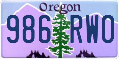 OR license plate 986RWO