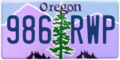 OR license plate 986RWP