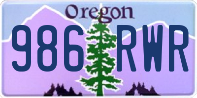 OR license plate 986RWR
