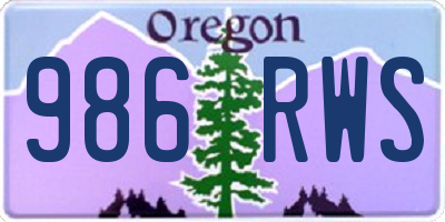 OR license plate 986RWS