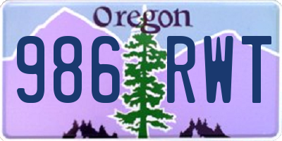 OR license plate 986RWT