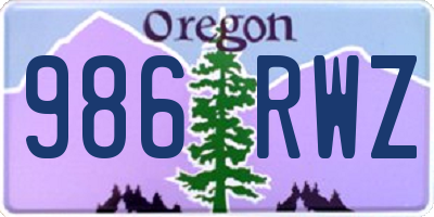 OR license plate 986RWZ