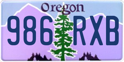 OR license plate 986RXB