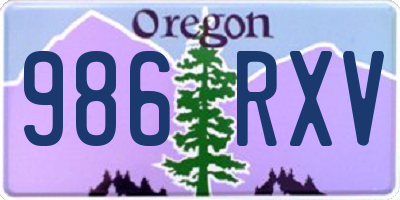 OR license plate 986RXV