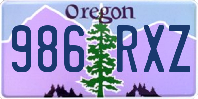 OR license plate 986RXZ