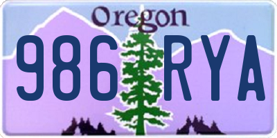 OR license plate 986RYA