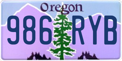 OR license plate 986RYB