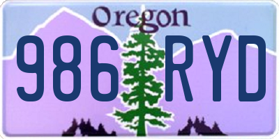 OR license plate 986RYD
