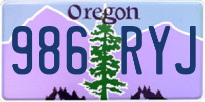 OR license plate 986RYJ